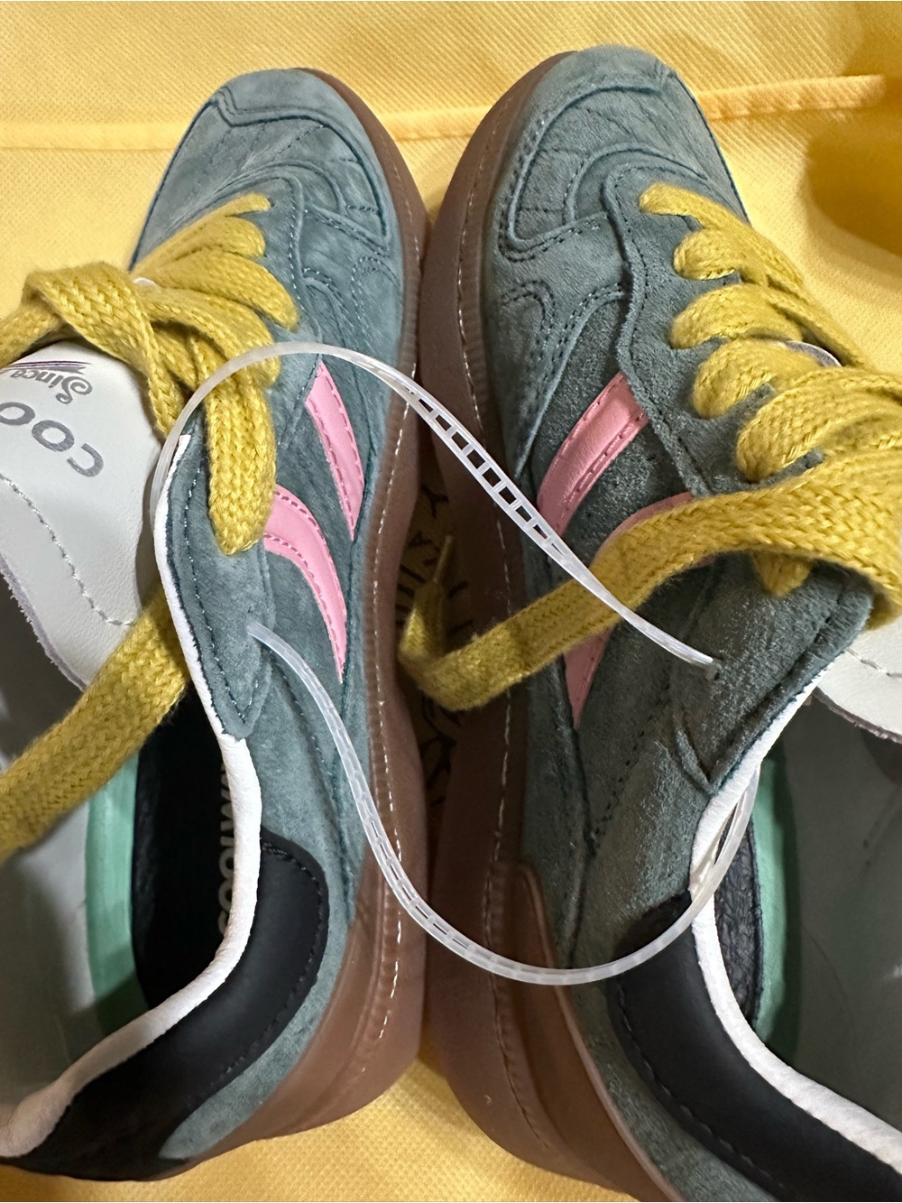 Coolway Goal Green Athletic Sneakers Leather Detail Retro Style - Picture 11 of 13